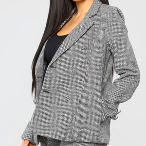 Fashion Nova You Better Recognize Blazer Black/White Size:Small